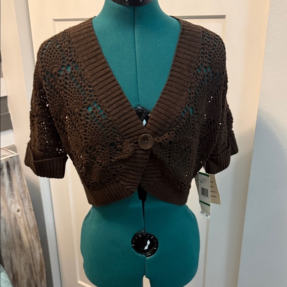 Jones New York Sweaters - Jones New York Dark Brown Knit Shrug